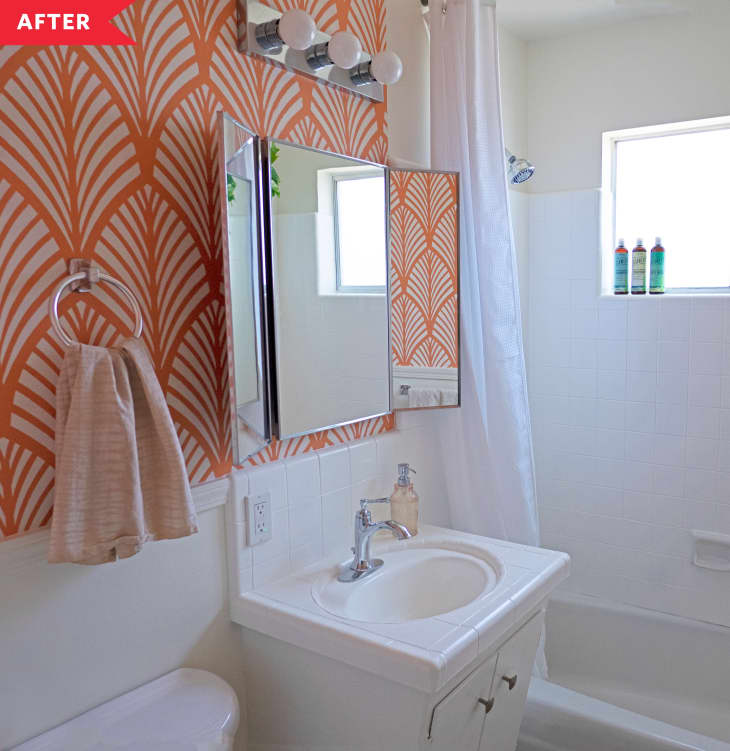 Bathroom Redo Painted Tile - Before and After Photos | Apartment Therapy